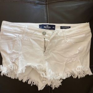 cute white denim ripped shorts